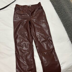 Abercrombie & Fitch Chestnut Faux Leather Pants